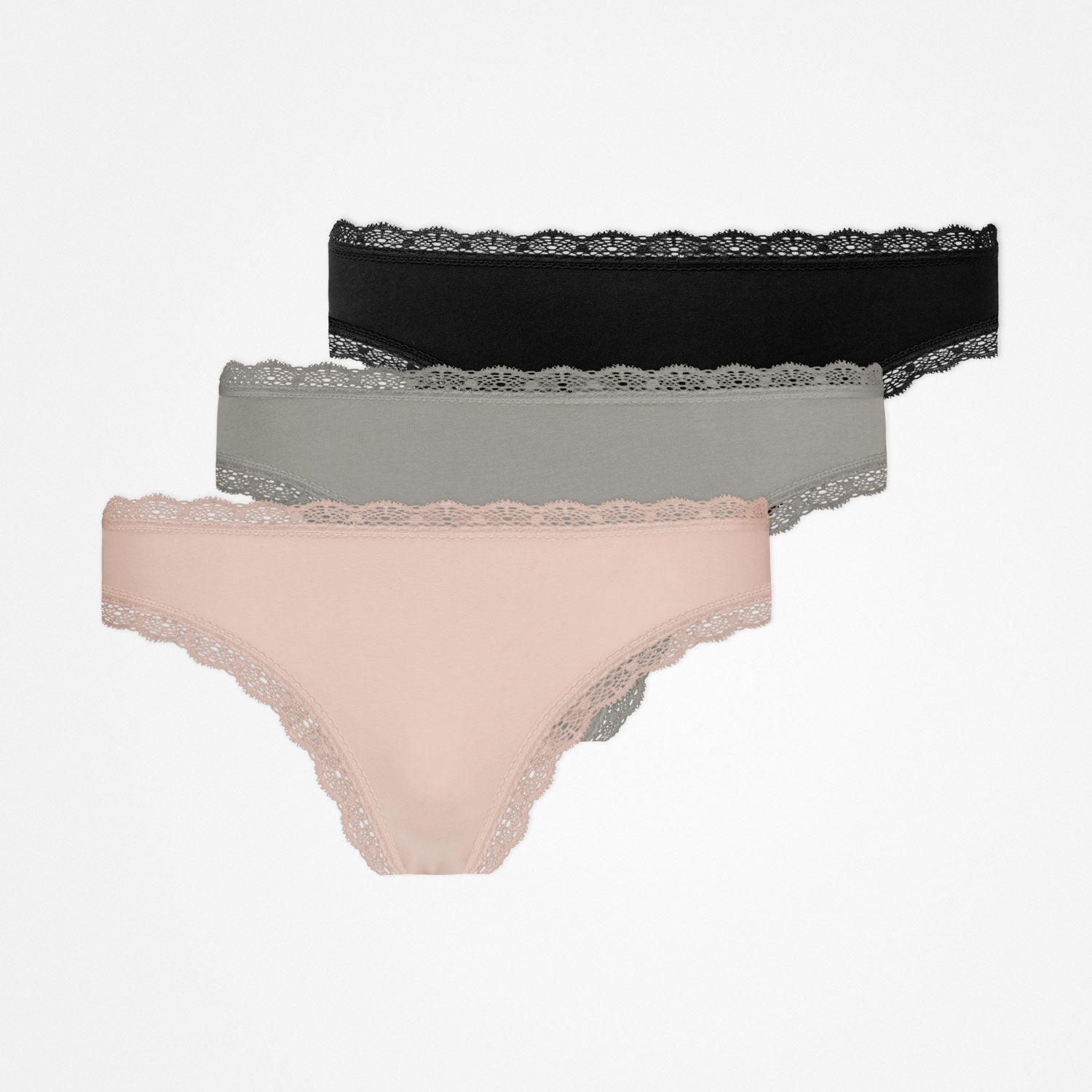 Tangas mit Spitze | Mix (Apricot/Grün/Schwarz) – 12