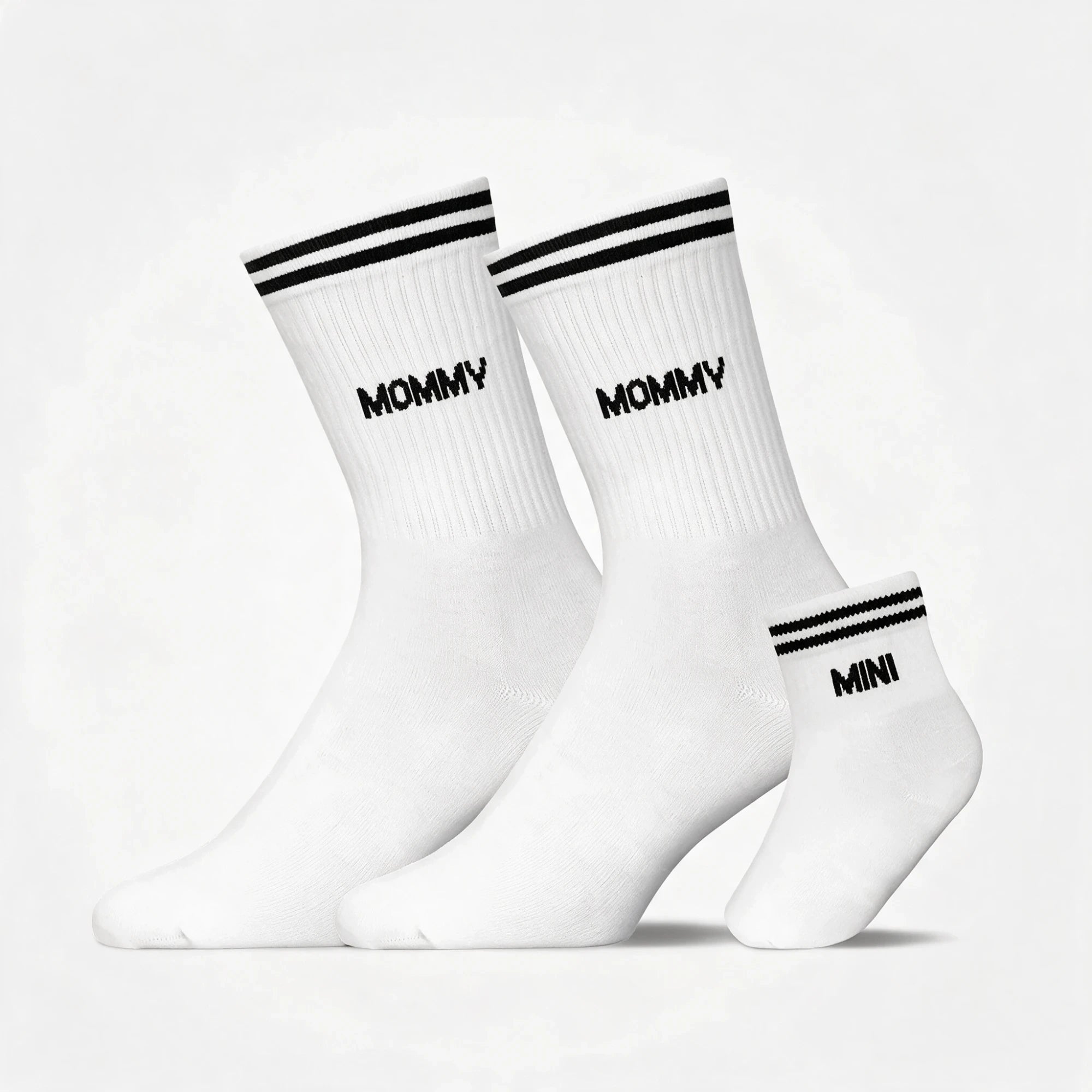 Familiensocken „Mommy, Mommy, Mini“ | Weiß – 9
