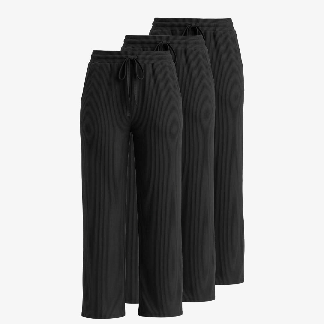 Loungehose Damen Rippstruktur | Schwarz – 12