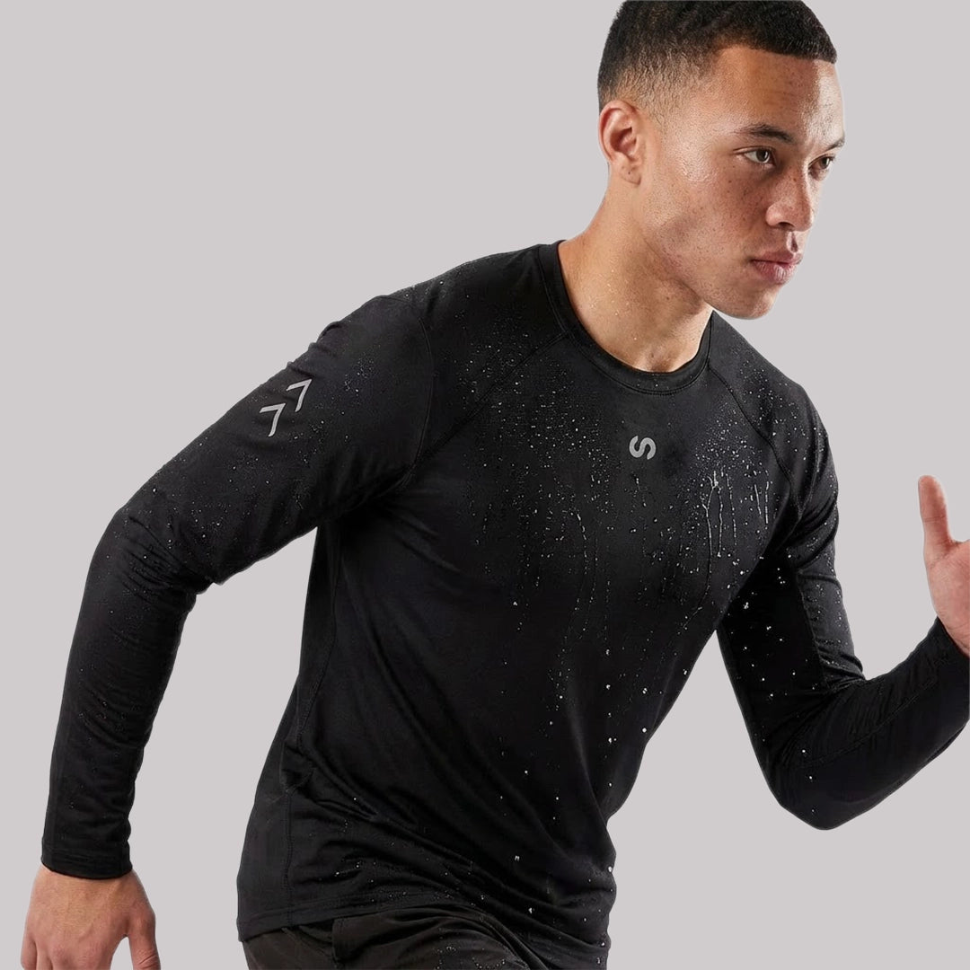 Laufshirt langarm Herren | Schwarz – 2
