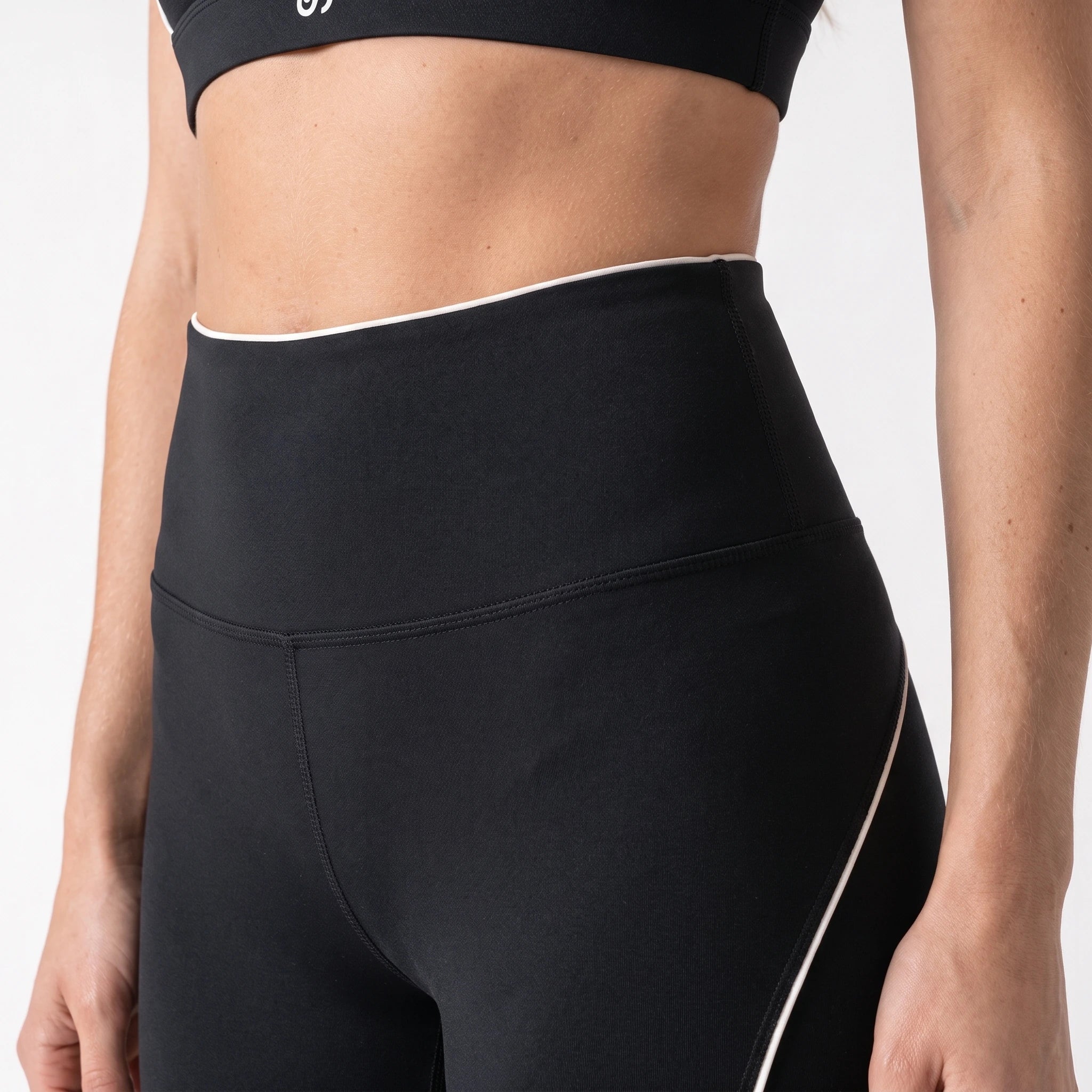 High Waist Leggings mit Retro Kontraststreifen | Schwarz – 5