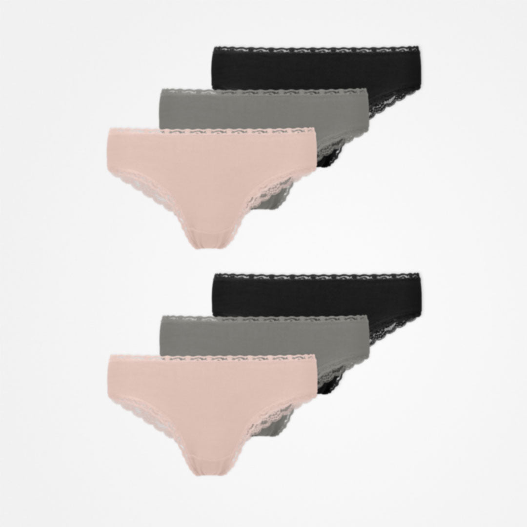 Brazilian Slips mit Spitze | Mix (Apricot/Grün/Schwarz) – 13