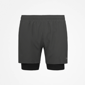 2 in 1 Shorts Herren | Dunkelgrau
