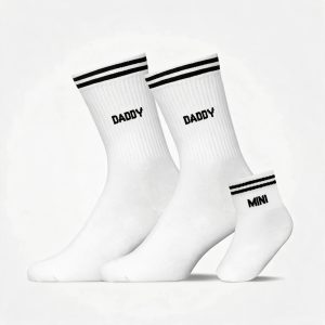 Familiensocken „Daddy, Daddy, Mini“ | Weiß