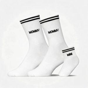Familiensocken „Mommy, Mommy, Mini“ | Weiß