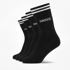 Hohe Sportsocken mit Streifen Kinder | Schwarz
