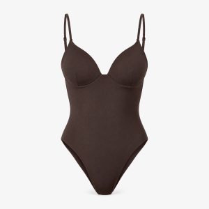 Microfiber Body mit integriertem BH | Coffee Bean