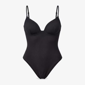 Microfiber Body mit integriertem BH | Schwarz