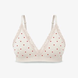Seamless Spitzen Bralette | Cremeweiß mit Herzchen