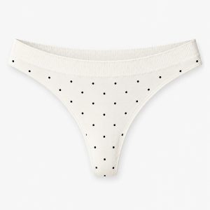 Seamless Strings | Cremeweiß mit schwarzen Pünktchen