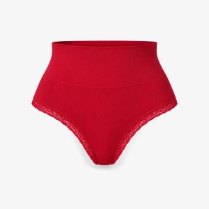 Shaping High Waist String mit Spitze | Classic Red